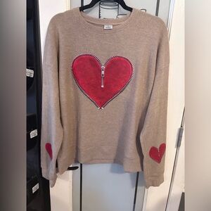 ❤️ Heart Detail Tan Sweater | XL | NWOT ❤️